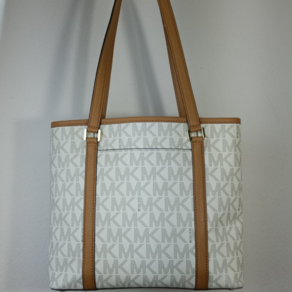 Michael Kors Bag Jet Set Tote Vanilla Acorn Coated - Picture 4 of 8